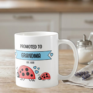 Taza De Café Ascendido a abuelas mariquitas azules