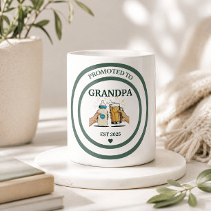 Taza De Café Ascendido a Abuelo Est. 2025