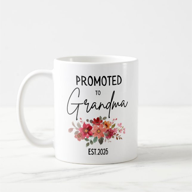 Taza De Café Ascendido A Abuelos Est 2025 Abuela (Izquierda)