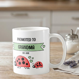 Taza De Café Ascendido a mariquitas verdes de abuela