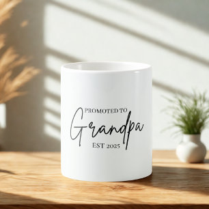 Taza De Café Ascendido al abuelo EST 2025   Nuevo regalo de abu