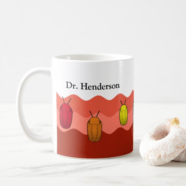 Taza De Café Ascenso de los Trilobitas- Animal Prehistórico (Con donut)