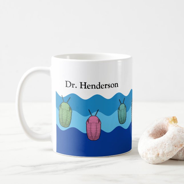 Taza De Café Ascenso de los Trilobitas- Animal Prehistórico (Con donut)