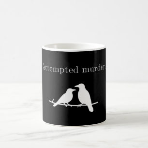 Taza De Café Asesinato Intentado Cuervo Pun Humor Oscuro Minima