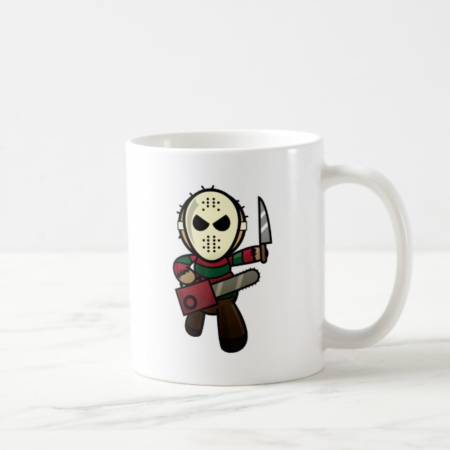 Taza De Café Asesino en serie lindo del dibujo animado (Derecha)