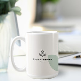 Taza De Café Asesor de Salud Conductual Crema Hoja Verde Salvia