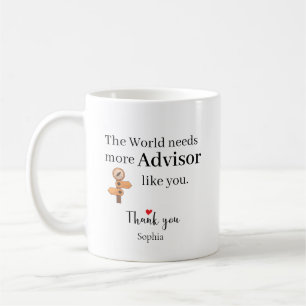 Taza De Café Asesor Gracias — Nombre personalizado