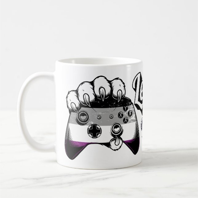 Taza De Café Asexual Pride Level Up Tiger Paw Controller Mug (Izquierda)