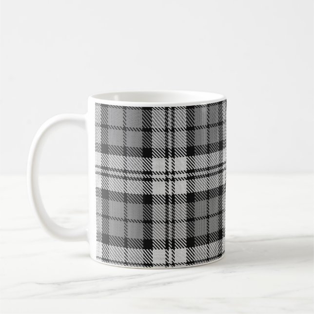 Taza De Café Ash Gray Blackwatch Campbell Tartan Plaid (Izquierda)