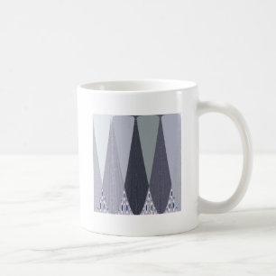 Taza De Café Ash Gray Chevron Dots Art Print
