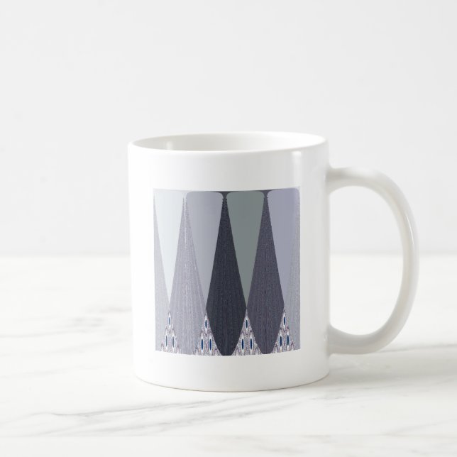 Taza De Café Ash Gray Chevron Dots Art Print (Derecha)