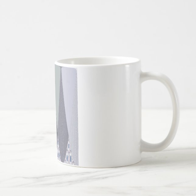 Taza De Café Ash Gray Chevron Dots Art Print (Derecha)