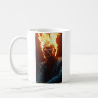 Taza De Café Ashen entre llamas - Arte Dramático y Fiery