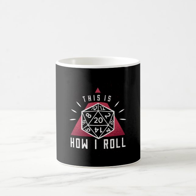 Taza De Café Así es como rollo - D20 mostrando un 20 (Centro)
