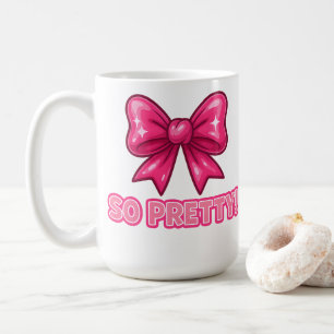Taza De Café Así que Bow Rosa Bonito — Vibes De Complimiento De
