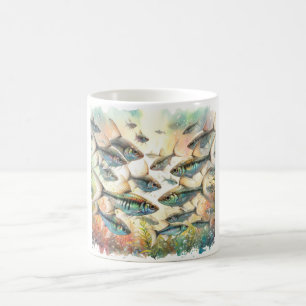 Taza De Café Asian Glassfish 030624AREF117 - Watercolor