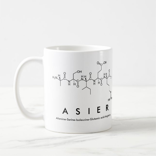 Taza De Café Asier peptide name mug (Izquierda)