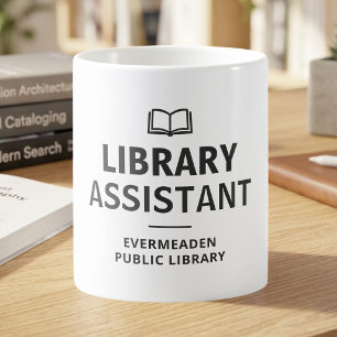 Taza De Café Asistente de Biblioteca Amante de los Libros Perso