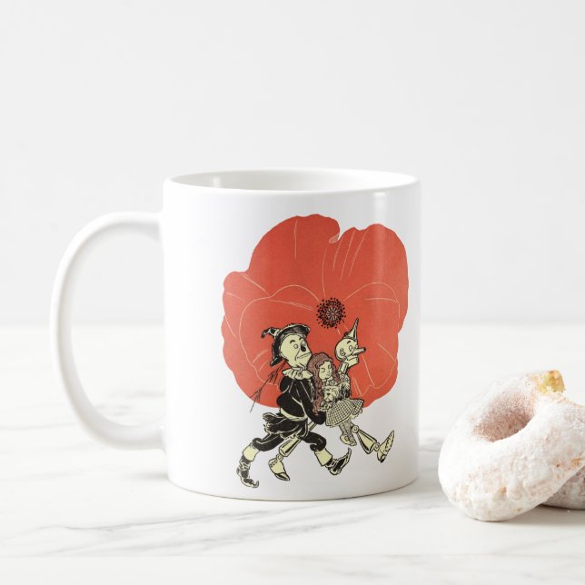 Taza De Café Asistente de cosecha de Oz, Dorothy con flores de  (Con donut)