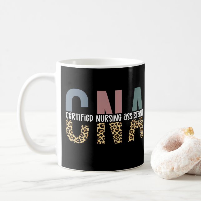 Taza De Café Asistente de enfermería certificado CNA impresión  (Con donut)