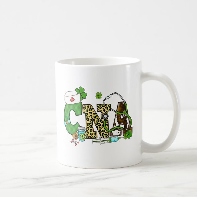 Taza De Café Asistente de Enfermería certificado St. Patrick (Derecha)