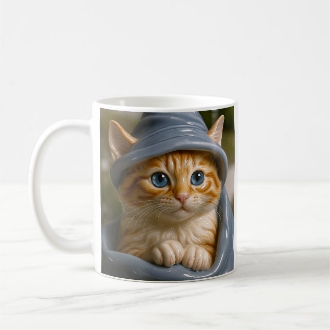 Taza De Café Asistente de Gatito Naranja (Izquierda)