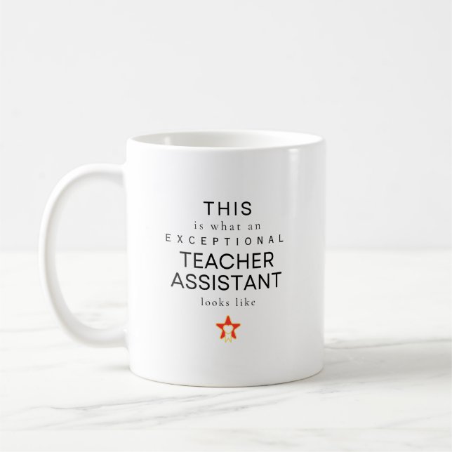 Taza De Café Asistente de maestro excepcional Nombre personaliz (Izquierda)