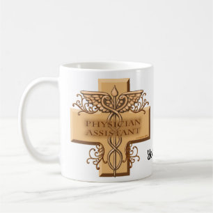 Taza De Café Asistente médico de Cruz Caduceo