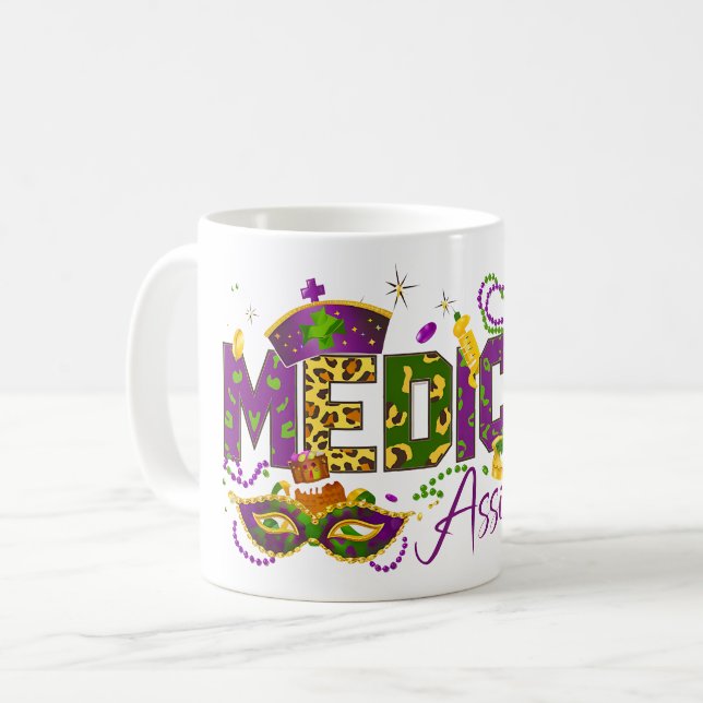 Taza De Café Asistente Médico - Mardi Gras (Anverso izquierdo)