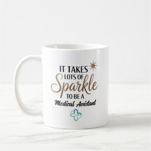 Taza De Café Asistente Médico Sparkle Personalizado