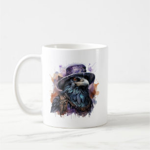 Taza De Café Asistente para acuarela Raven Bird