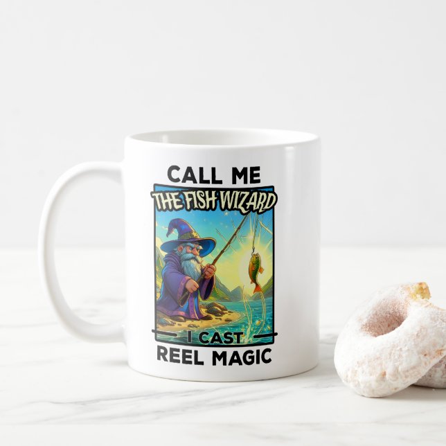 Taza De Café Asistente para pesca de fantasía - Reel Magic (Con donut)