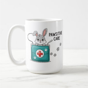 Taza De Café Asistente Veterinario de Conejo Adorable Cuidados