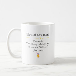 Taza De Café Asistente virtual que bloquea un increíble título 