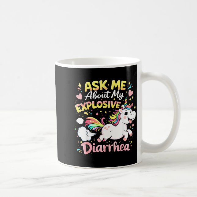 Taza De Café Ask about explosive diarrhea funny poop meme (Derecha)