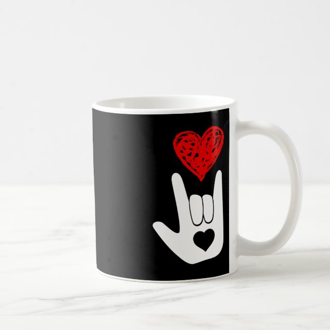 Taza De Café ASL American Rótulo Language Love Hand Rótulo ASL  (Derecha)