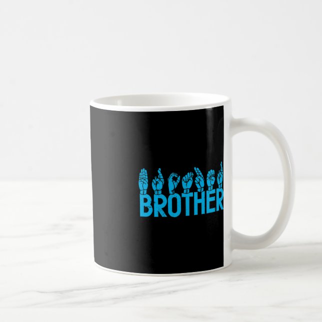 Taza De Café ASL Brother American Rótulo Language Deaf Awarenes (Derecha)