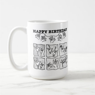 Taza De Café ASL ILY Obsesión - ¡Feliz Cumpleaños!