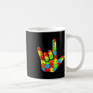 Taza De Café Asl Love Lenguaje de Rótulo Autismo Awareness Puzz