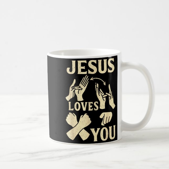 Taza De Café Asl Teacher American Sign Language Christian Jesus (Derecha)