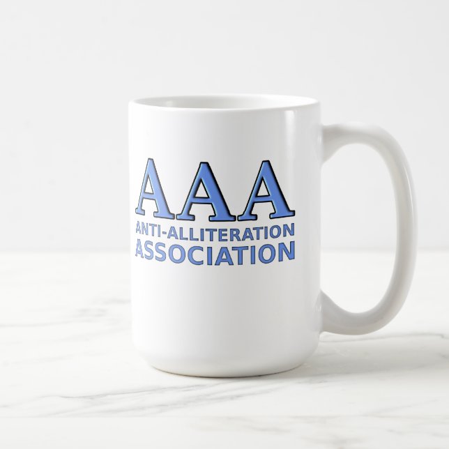 Taza De Café Asociación Anti-Alliteración Funny Mug (Derecha)