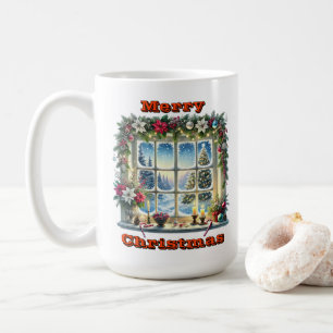 Taza De Café Asombrosa visualización de la ventana de vacacione