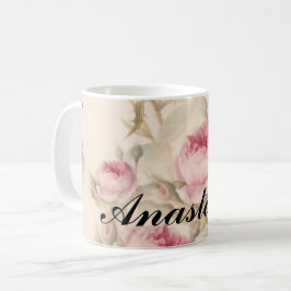 Taza De Café Asombrosas rosas rosas con tu nombre
