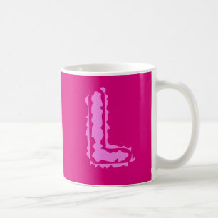 Taza De Café Asombroso Monograma rosa en rosa