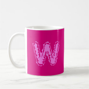 Taza De Café Asombroso Monograma rosa en rosa