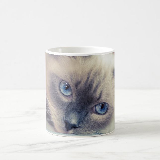 Taza De Café Asombroso muñeco rojo con ojos azules ‎ gato (Centro)
