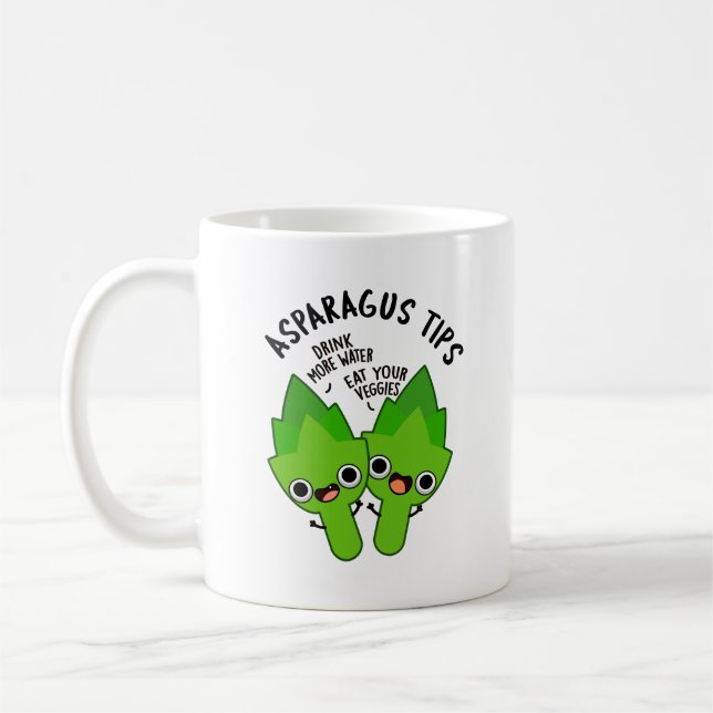 Taza De Café Asparagus Tips Funny Veggie Pun (Izquierda)