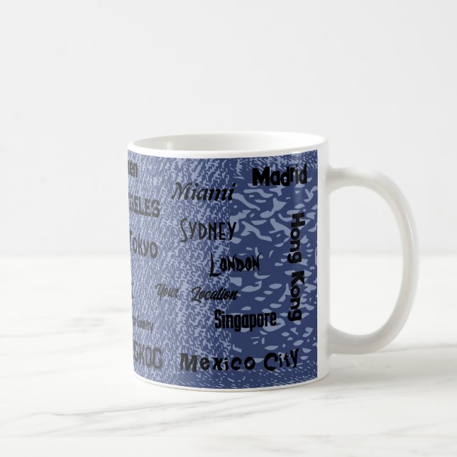 Taza De Café aspecto de denim azul mega ciudad (Derecha)