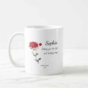 Taza De Café Aster de septiembre Cumpleaños Personalizado