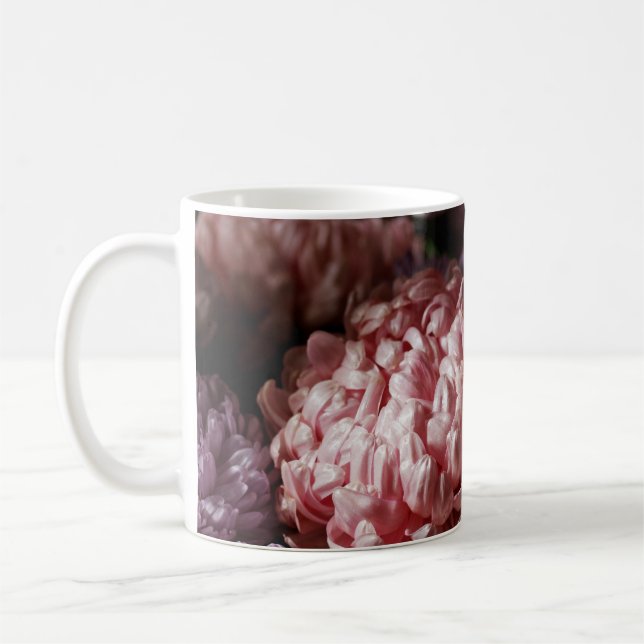 Taza De Café Aster rosa Bouquet: Iluminación barroca. (Izquierda)